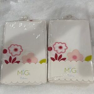 Set of 2 Floral Valance Set with Pink and Red Accents